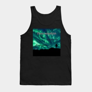 faouzia silhouette with lyrics a mountain and green northern lights Tank Top